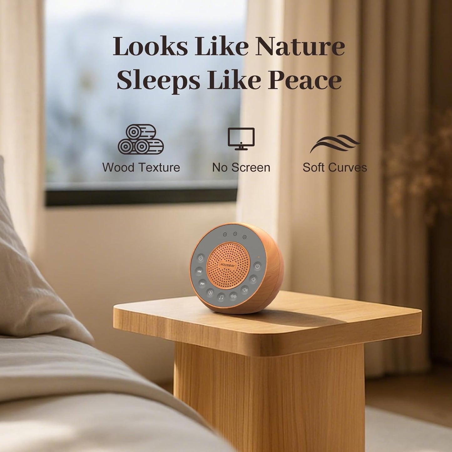 White Noise Machine — Wood Grain Design