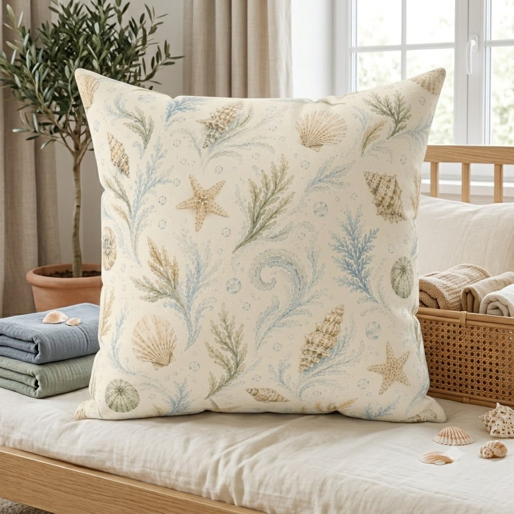 Personalized Sea Turtle Pillow: Custom Baby Name & Birth Date, Faux Suede Nursery Decor