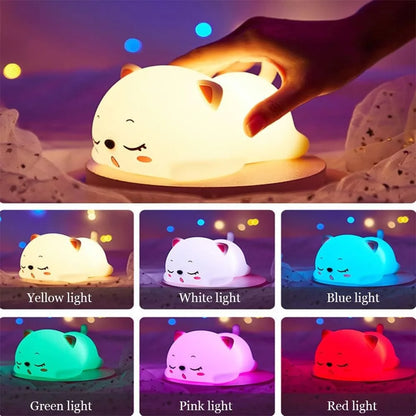Cute Kids Night Light — Silicone LED Lamp for Baby & Toddler