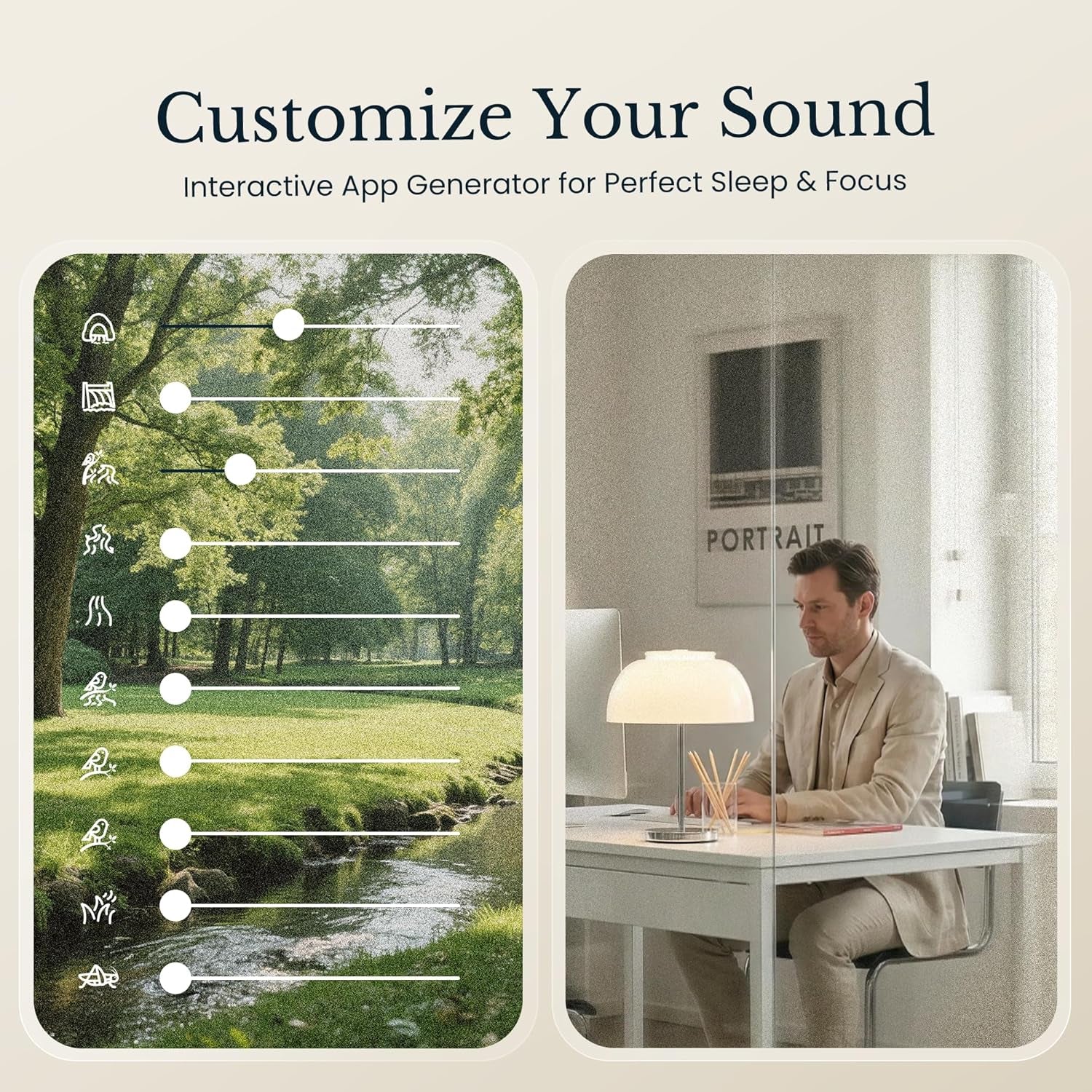 White Noise Machine & Alarm Clock with App Control