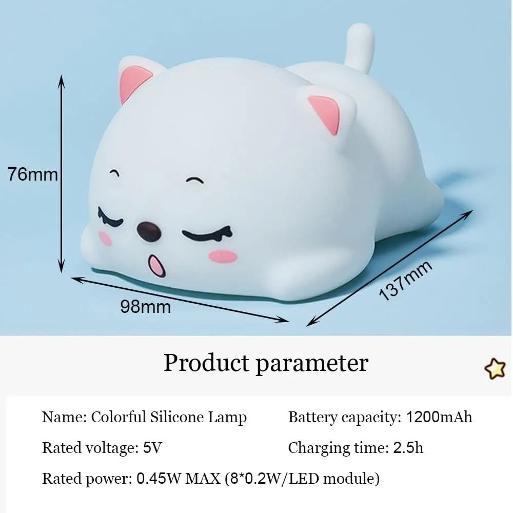 Cute Kids Night Light — Silicone LED Lamp for Baby & Toddler