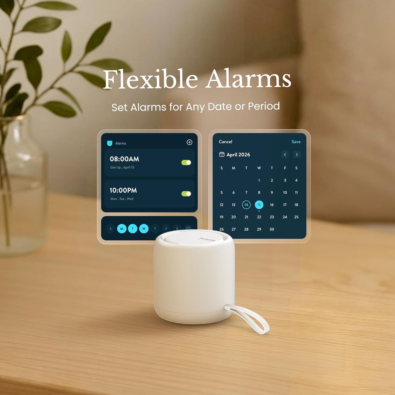 White Noise Machine & Alarm Clock with App Control