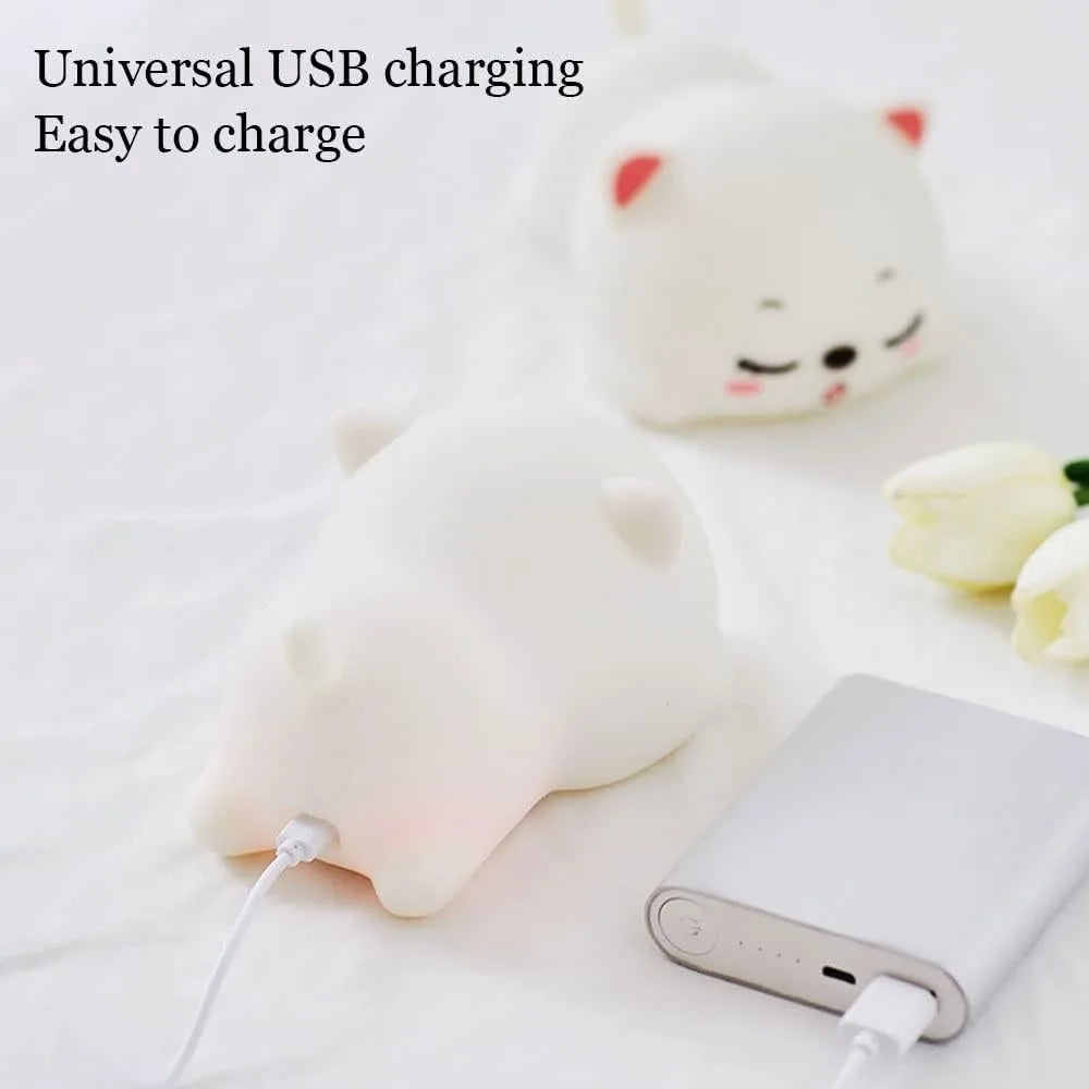 Cute Kids Night Light — Silicone LED Lamp for Baby & Toddler